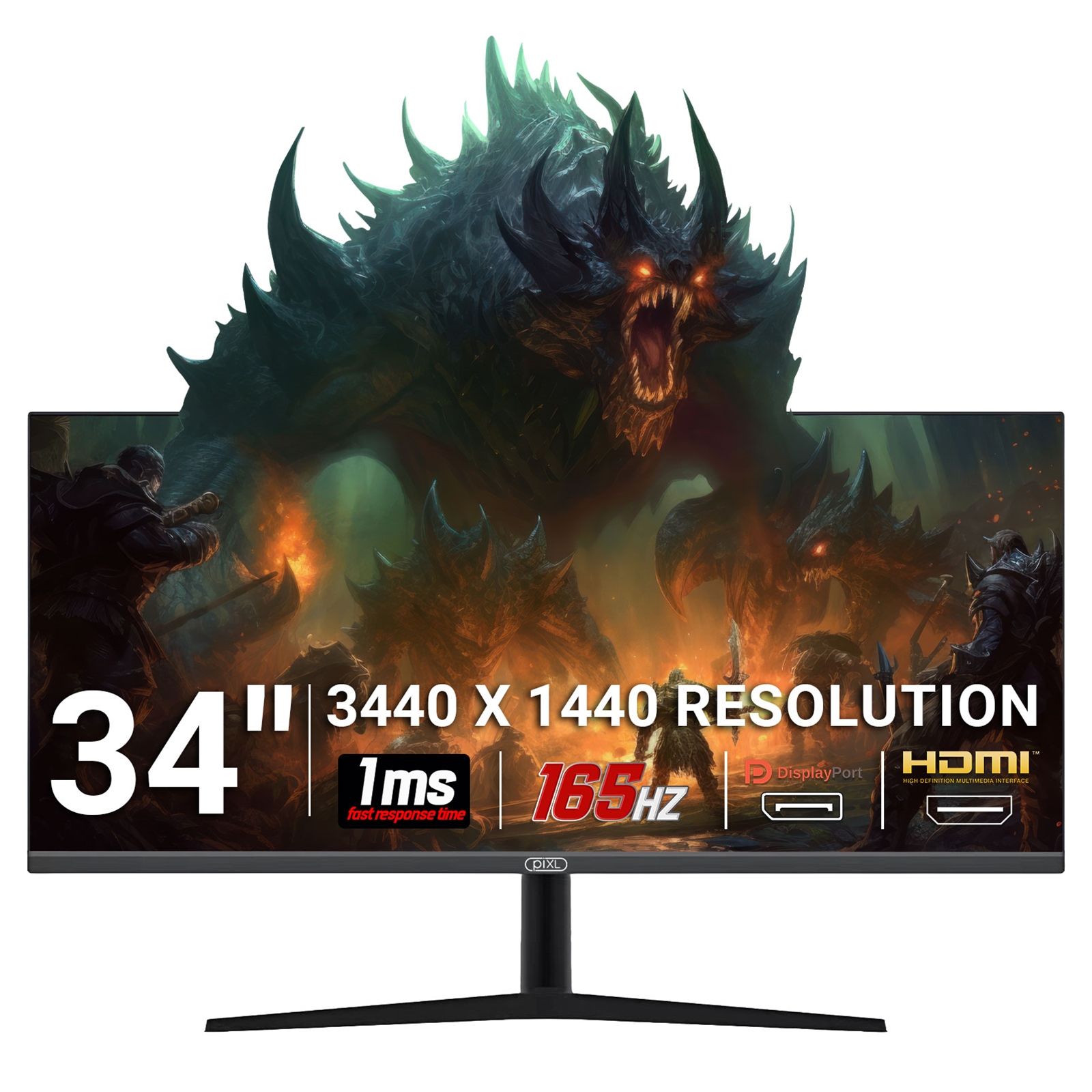 piXL UWQHD UltraWide 165Hz with 100% sRGB Colour Gamut - 34" - IPS