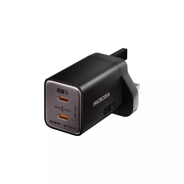 45W Dual USB-C SmartAI PD Wall GaNPro Charger Plug