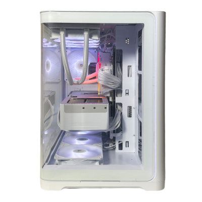 AMD Ryzen 7 5.00GHz RTX 5070Ti Pure White Performance Gaming with Curved Glass Chassis - Win 11 Home