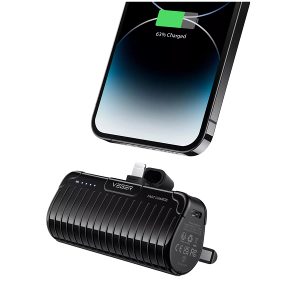 20W Non-MFI Lightning Power Delivery LED Indicator Ultra Small Powerbank & Kickstand